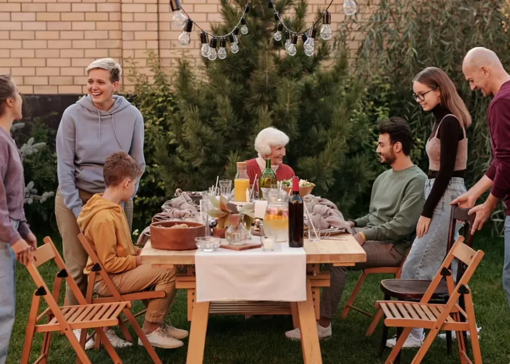 A family and all the loved ones gather for the Holidays