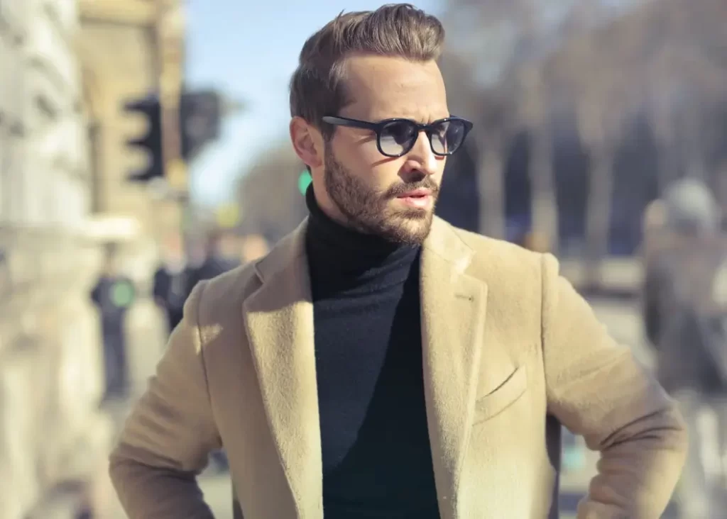 A man wears an elegant winter outfit