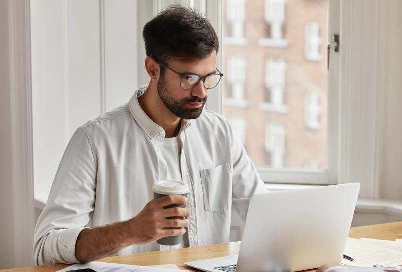 Business Man Working in Laptop