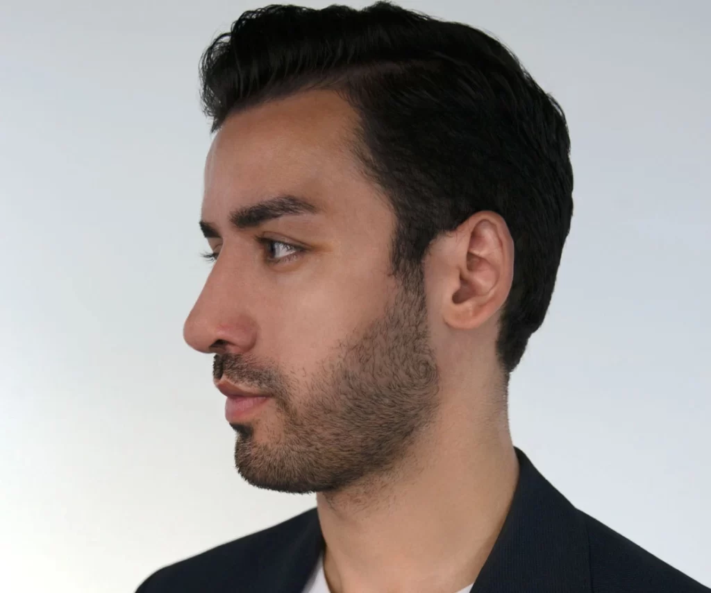 A man with healthy and shiny hair