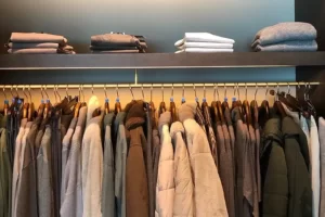 A well-built closet after a wardrobe cleaning