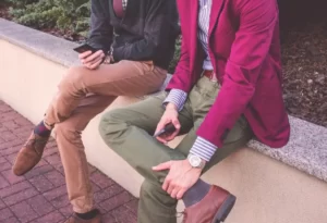 Men wearing their personal color