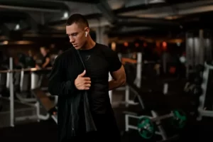 A man at the gym wearing sportswear