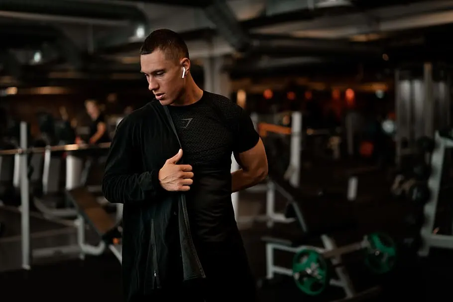 A man at the gym wearing sportswear